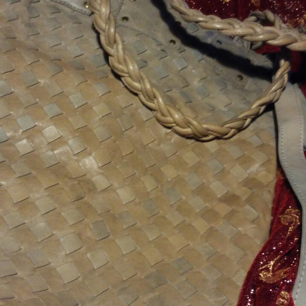 Langellotti Italian Leather Weave Purse